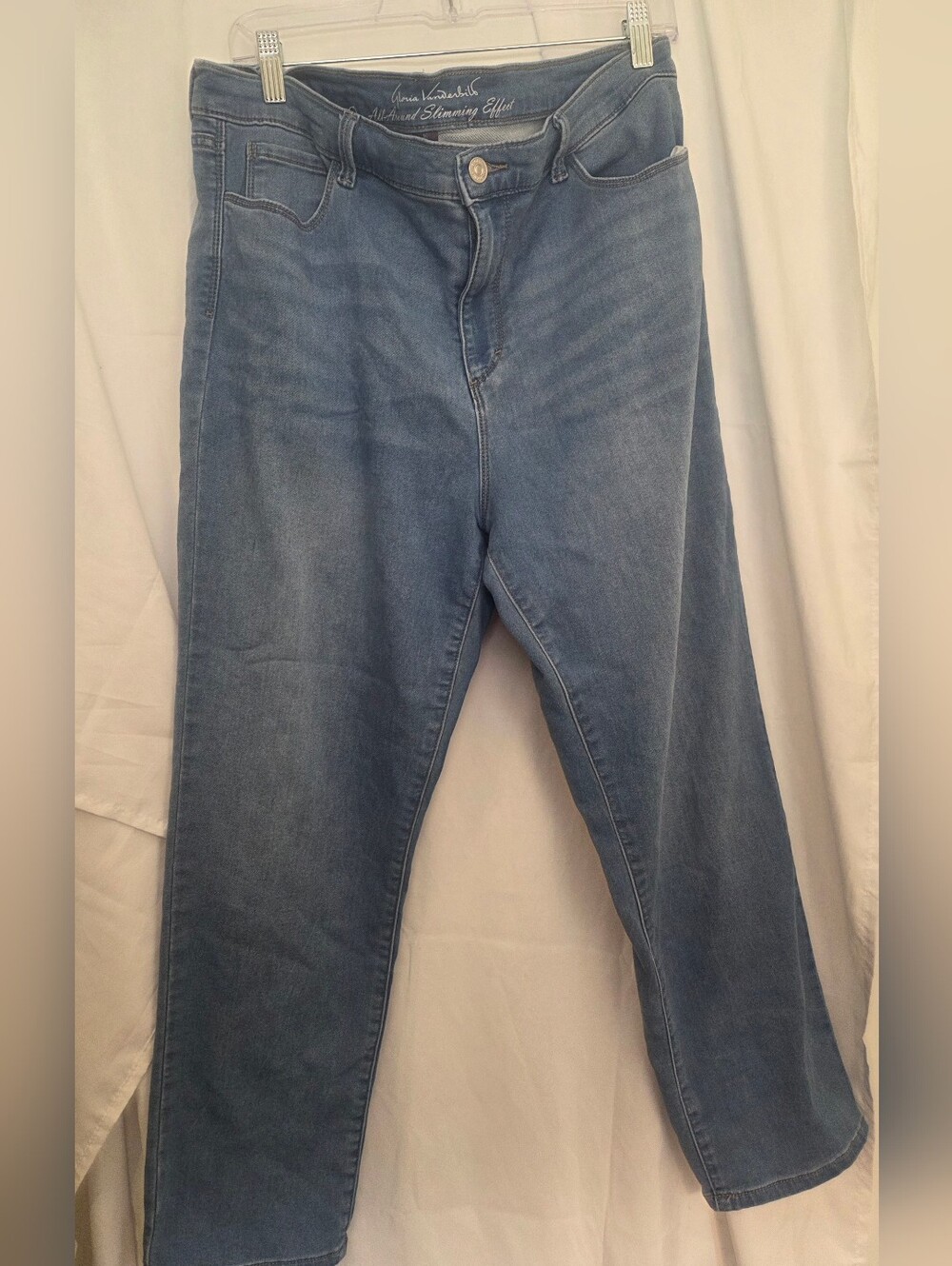 Gloria Vanderbuit Mid-Rise Straight Leg Jeans Ankle.in Medium Blue Size 16 R